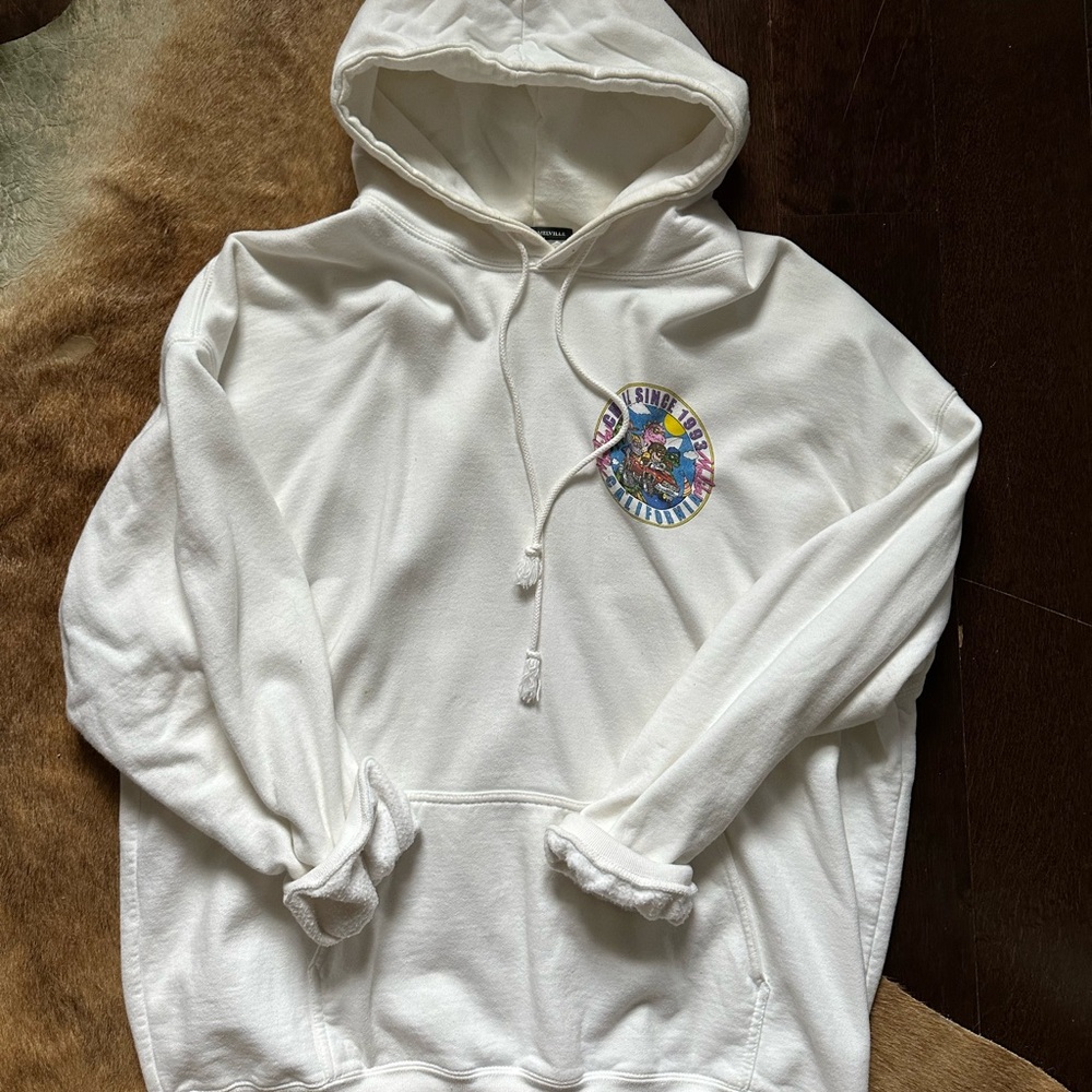 Brandy Melville Cream Hoodie with Graphic